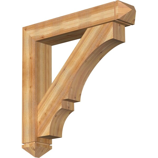 Ekena Millwork Balboa Arts and Crafts Rough Sawn Bracket w/ Offset Brace, Western Red Cedar, 8"W x 44"D x 44"H BKT0806X44X44BOA03RWR - main